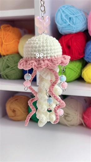 Crochet Jellyfish Keychain Tutorial