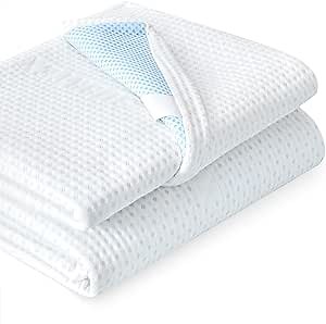 Subrtex Mattress Topper Cover (Only Cover) Mattress Protector Bedding Rayon Made from Bamboo Removable Mattress Encasement Mattress Cover with Zipper (2 Inch, White, Queen)