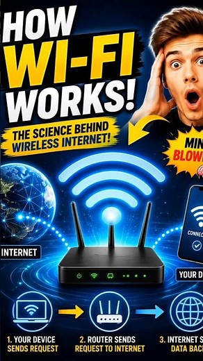 How Does Wi-Fi Actually Work? 🤯 The Science Behind Wireless Internet #sciencefacts #explorepage