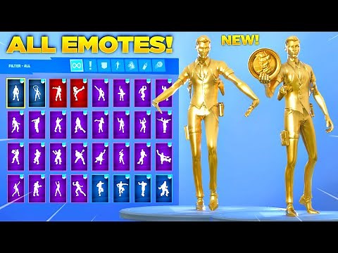 GOLD MIDAS SKIN Showcase with All Fortnite Dances & Emotes! (Chapter 2 - Season 2 Tier 100 Skin)