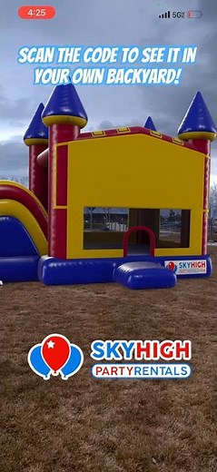 3in1 Bounce House Party Rentals Delivered. Scan the code to see in your own backyard. #bouncehouse