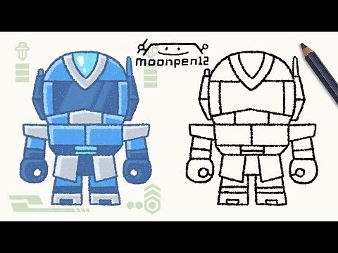 How to Draw a Robot - Easy tutorial - step by step