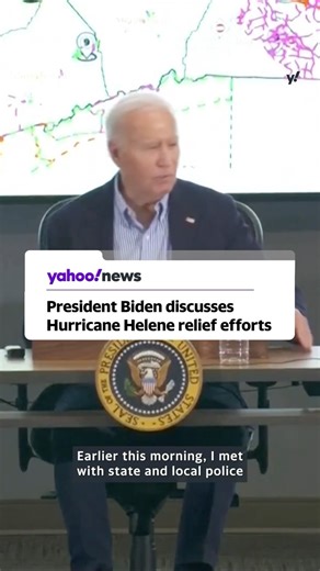 1.1K views · 164 reactions | After surveying Hurricane Helene’s damage in North Carolina, President Biden assured local officials, saying, “The nation has your back. We won’t leave until you’re fully back on your feet.” | Yahoo News | Facebook