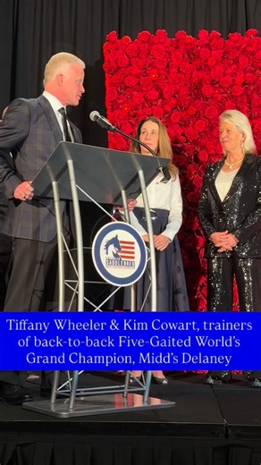 These two exceptional trainers, Tiffany Wheeler of Autumn Hills Farm and Kim Cowart of West Wind Stables, were honored tonight for their outstanding work in training back-to-back Five-Gaited World’s Grand Champion, Midd’s Delaney. Well done, ladies! #asbdreams #oursaddlebredstory #americansaddlebred #saddlebred #ashba | American Saddlebred Horse & Breeders Association