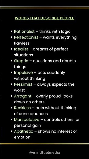 One-Word Traits to Describe a Person ✨ #englishvocabulary #mindfuelmedia
