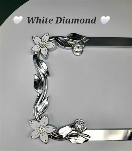 Swarovski Crystal Flower Car License Plate Frame (minor Cosmetic Imperfections) - Etsy