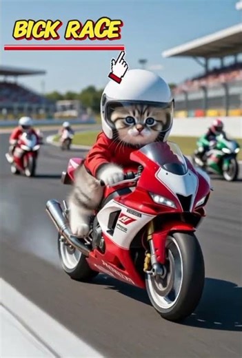 Cat bick race, bick race, cat funny shorts vedio