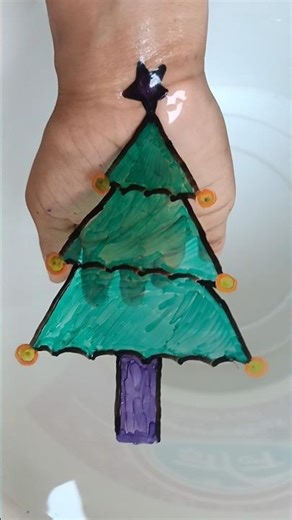 Merry Christmas 🎄 tree drawing by floating pen #viral #youtubeshorts