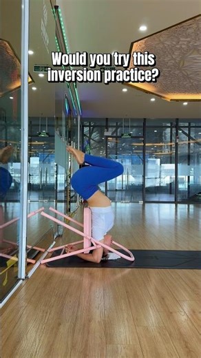 Supported inversion practice with chair, Building strength, trust & spinal awareness
