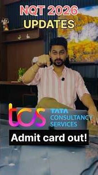 TCS NQT 2026 Hiring Big Update 🔥 Admit Cards Out! | Apply Before 20 March #tcsnqt2026 #tcshiring
