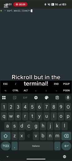 rickrolling in the terminal! #shorts #fyp #idkwhattoputhere #termux