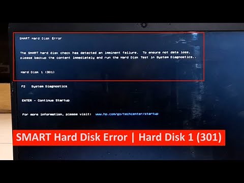 SMART Hard Disk Error, Hard Disk 1 (301), The SMART hard disk check has detected an imminent failure