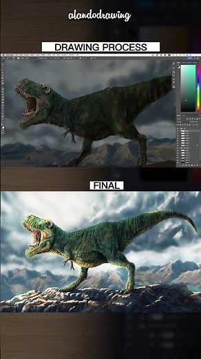 T-Rex – From Sketch to Final | Digital Speed Painting ⚡