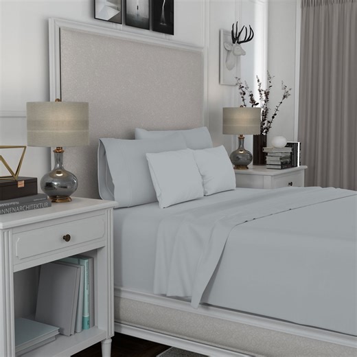 Purity Home 400-Thread-Count Percale 100% Cotton Sheet Set, Assorted Sizes - Samsclub.com