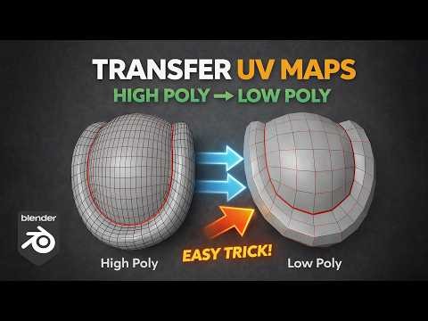Blender UV-Map Transfer with DIFFERENT Topology | Copy UVs Fast