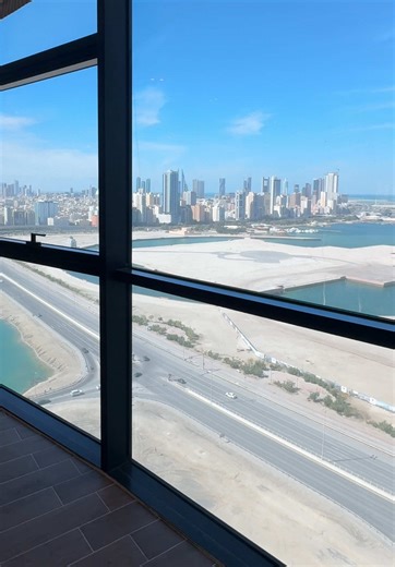 High floor apartment with ceiling to floor windows with stunning 180 view of the city ! With Maid's room. #juffair #luxuryhomes #realestatebahrain