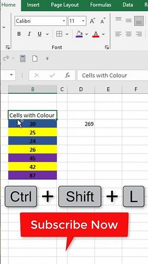 Sum Cells With Specific Color in Excel #excel #exceltutorial #color #subtotal
