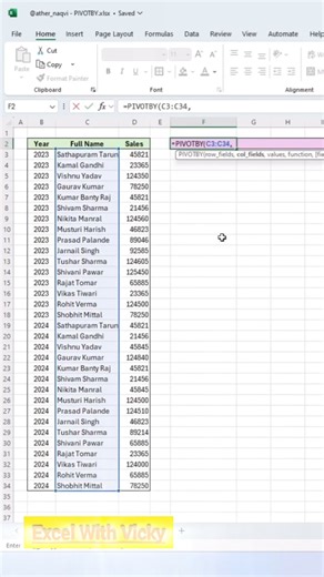How to replace Pivot table with Excel formula #excelwithvicky #excel #exceltricks