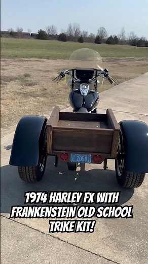 1974 Harley FX, converted to a trike using the Frankenstein Old School trike kit! #trike #harley