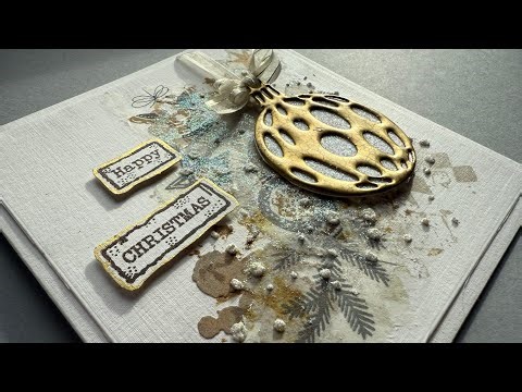 Mixed Media Christmas card with innovative heat embossing