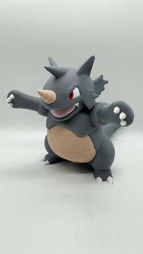 Polymaker on Instagram: "Print’em all ! Here we go for the very first pokemon to have been created!!! RHYDON!!!! Models for FREE in bio. Print it you will need PolyTerra PLA filaments from @polymaker_3d Fossil Grey, Lava Red,Army Beige, Sakura Pink, Cotton White , and Charcoal Black Happy Printing !! Music by Mikel"
