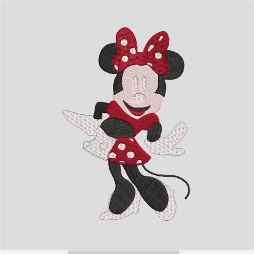 Minnie Mouse Embroidery Design, Disney Girl Applique, Cute Cartoon Machine Embroidery File, Kids Shirt Instant Download - Etsy
