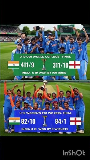Back-to-Back Glory 🏆 India U19 Boys & Girls Rule World Cricket!#IndiaU19 #U19WC #TeamIndia #INDvsENG