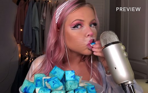 HunnieBee ASMR |复活节兔子棉花糖 咀嚼音