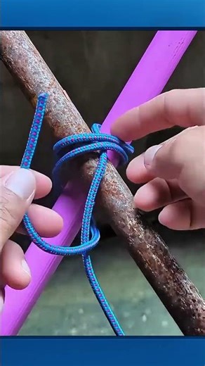A strong knot technique for tying two logs together in a crossed position. #skills #outdoor #shorts