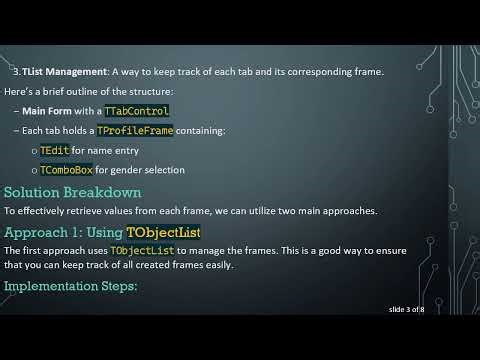 How to Retrieve Input Values from Frames in Delphi's TList Using TEdit and TComboBox