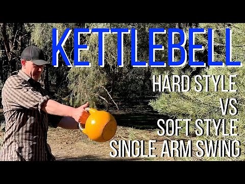 Kettlebell hard vs soft style single arm swing.