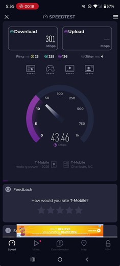 T-Mobile home Internet speed test