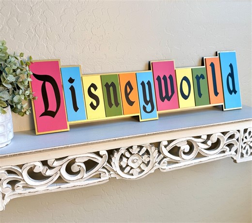 Retro Disney World Wood Sign, Vintage Style Marquee Sign, Disney World Home Decor - Etsy
