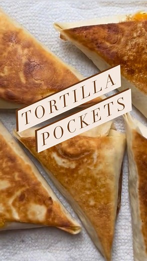 These tortilla pockets are fun and versatile and can totally be assembled the night before, covered and cooked off in a skillet the next morning. You can fill them with veggies, any meat or leave them vegetarian! I used cheddar cheese, peppered Turkey and scrambled eggs and I love to serve them with salsa . . Tortilla Pockets . . . No really recipe here… just follow how I made them using the video. The only thing i will say is you need to heat up the tortilla a little first to make it nice and p