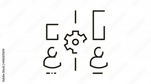 different resources of people Icon Animation. black different resources of people animated icon on white background