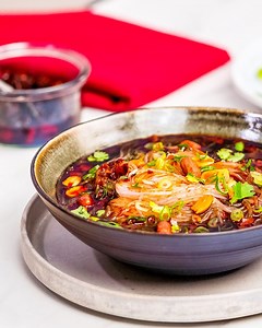 A sip of this exhilarating broth is enough to show you why this Spicy Suan La Fen Soup noodle has been taking the internet by storm. Its tangy zing from the vinegar and the scorching heat from the Sichuan red pepper oil makes it the perfect perk-me-up dish. https://bit.ly/30hZzX9 | Asian Food Network