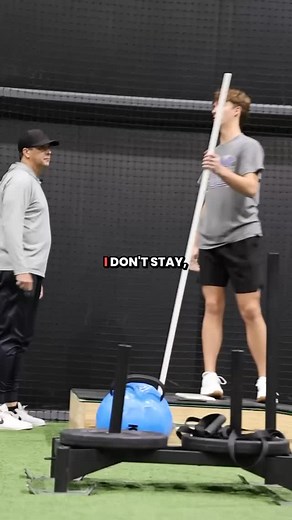 The PVC pipe has become a staple of our in-house programming. It gives plenty of instant feedback: does the pole remain perpendicular to the ground? Is the athlete pulling the PVC pipe with them? Are they pushing it away from them and creating an uphill shoulder angle? 🧐 By sinking comfortably into our back leg and creating hinge with our back hip, the rep begins to feel like the delivery. Another example where the athlete is starting to grasp “feel vs real”. | Maximized Pitching Lab