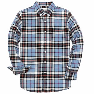 Dubinik® Flannel Shirt for Men Long Sleeve Men's Casual Button-Down Shirt 100% Cotton Soft Plaid Regular Fit with Pockets