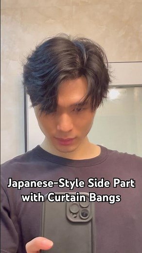 Japanese-Style Side Part with Curtain Bangs #hairstyle #hairtutorial #hairstylist #phamtuanhung99