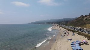 Malibu Beach Aerial Flyover hd