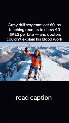 Rick Walter on Instagram: "1. A drill sergeant who’d been overweight for 20 years stumbled onto an old military manual from 1918. One rule: chew every bite 40 times before swallowing. He forced his unit to follow it. Six months later, the entire platoon dropped weight without changing what they ate. 2. Chewing triggers amylase — the enzyme breaking down carbs before they hit your gut. When you chew properly, digestion starts in your mouth. When you inhale food, your stomach receives unprocessed 