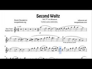 Second Waltz Sheet Music for Tenor Sax and Soprano Saxophone by Shostakovich