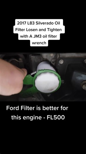 JM3 Oil Filter Wrench on 2017 Silverado - FL500 Filter Install