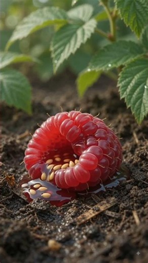 From fruit to a healthy raspberry bush.#Raspberry #PlantGrowth #Nature