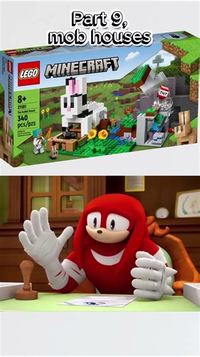 Part 9, Knuckles Approves Lego Minecraft Mob Houses. #lego #minecraft #sonic #trending #memes #fyp