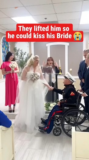 Army Veteran is able to stand to kiss his bride! 🎬 This video was produced by Network Media and Network Media Cares | Las Vegas Actor Showcase