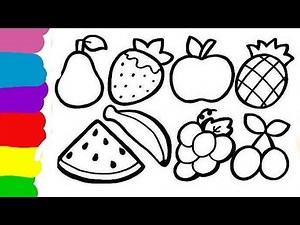 7 Fruits painting step by step | Fruits painting for kids |
