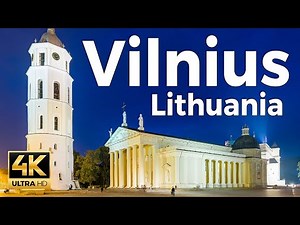 Vilnius, Lithuania Evening Walking Tour 4k - With Captions