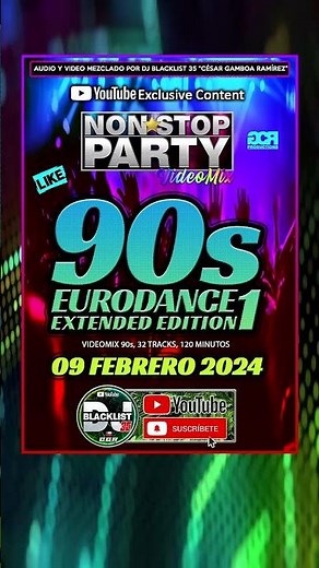 Promo Videomix/Megamix Non*Stop Party - 90s Eurodance Extended Edition Vol.1 By Dj Blacklist 2024