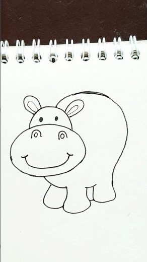 How to Draw a Cute & Easy Hippo – Super Simple for Beginners!